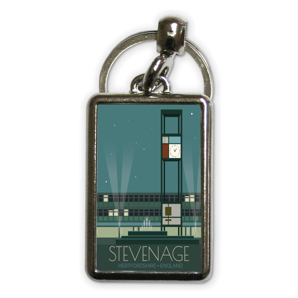 Stevenage, Hertfordshire Metal Keyring