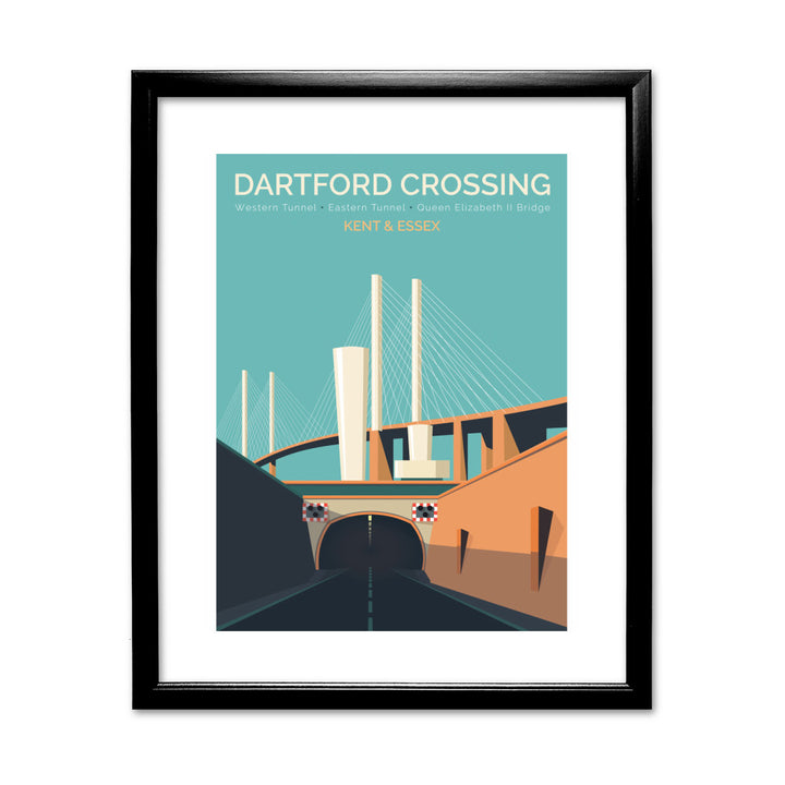 Dartford Crossing, Kent & Essex 11x14 Framed Print (Black)