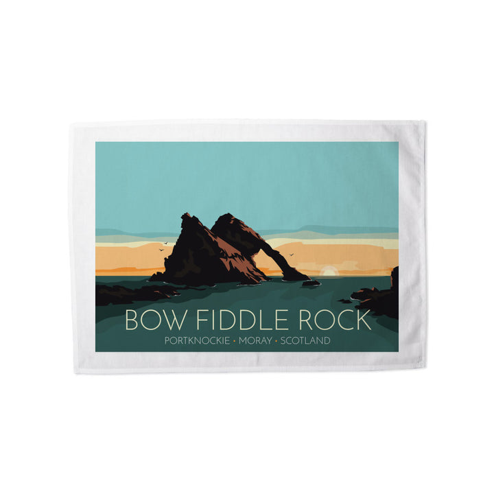 Bow Fiddle Rock, Moray, Scotland Tea Towel