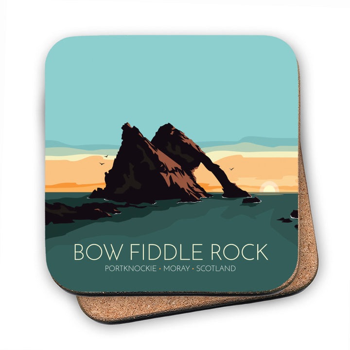 Bow Fiddle Rock, Moray, Scotland MDF Coaster