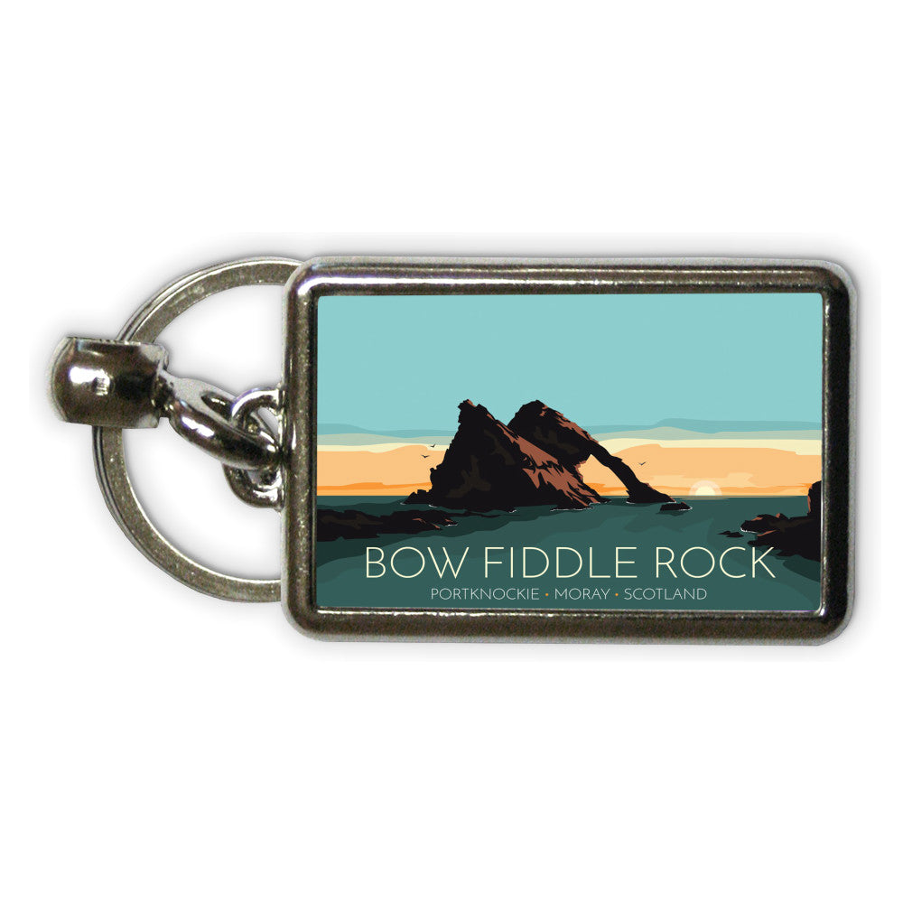 Bow Fiddle Rock, Moray, Scotland Metal Keyring