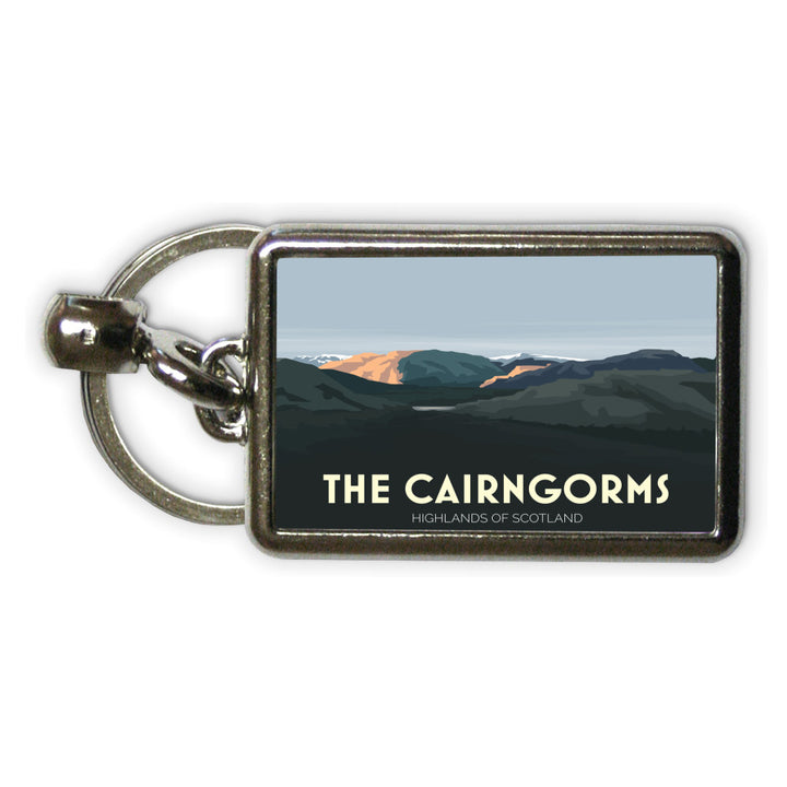 The Cairngorms, Highlands of Scotland Metal Keyring
