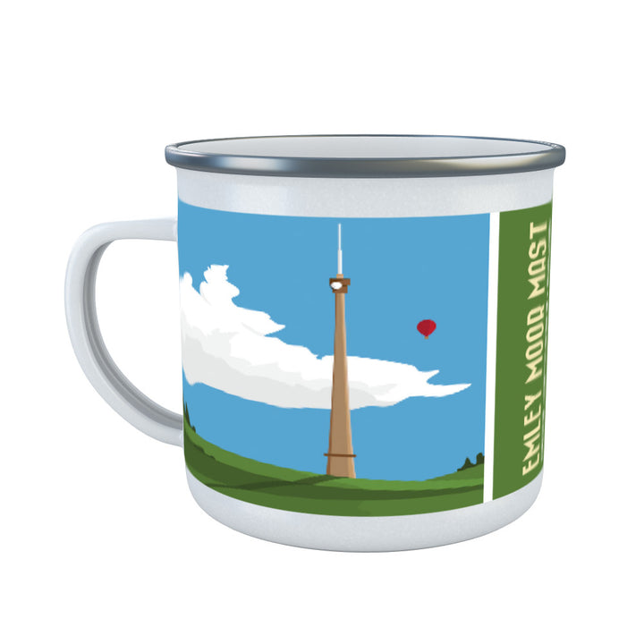 The Emley Moor Mast, Kirklees, Yorkshire Enamel Mug