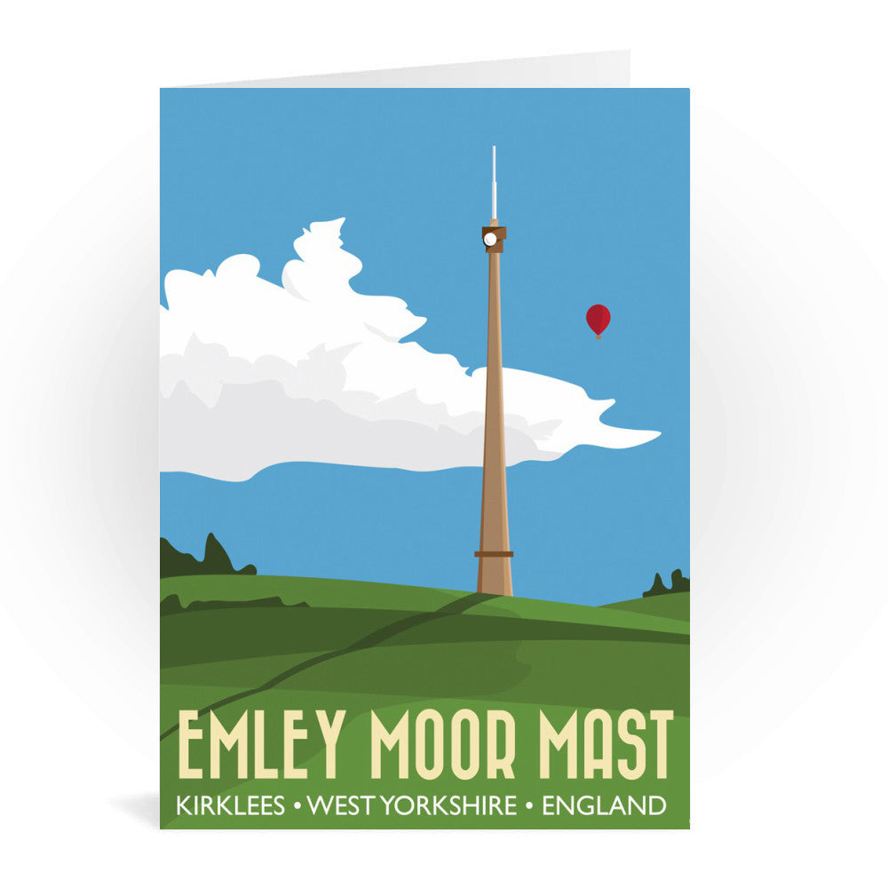 The Emley Moor Mast, Kirklees, Yorkshire Greeting Card 7x5