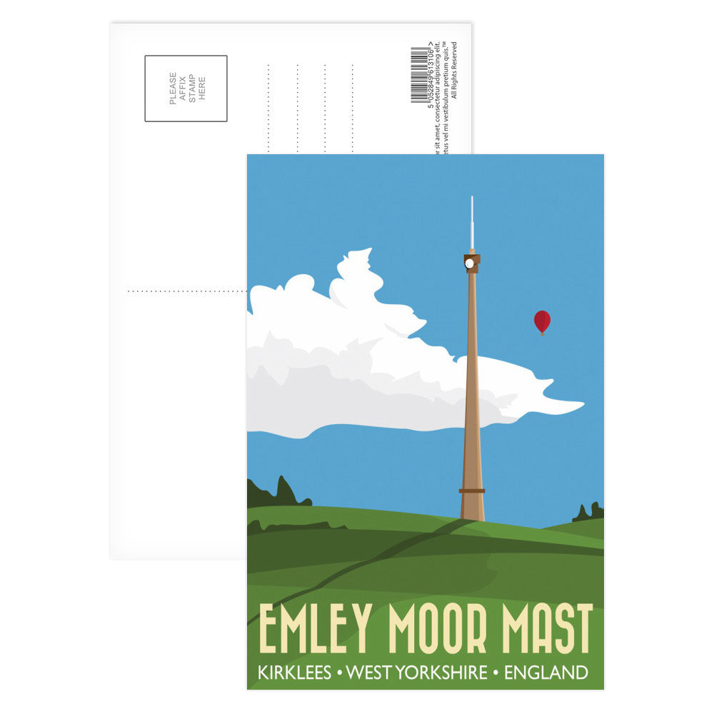 The Emley Moor Mast, Kirklees, Yorkshire Postcard Pack