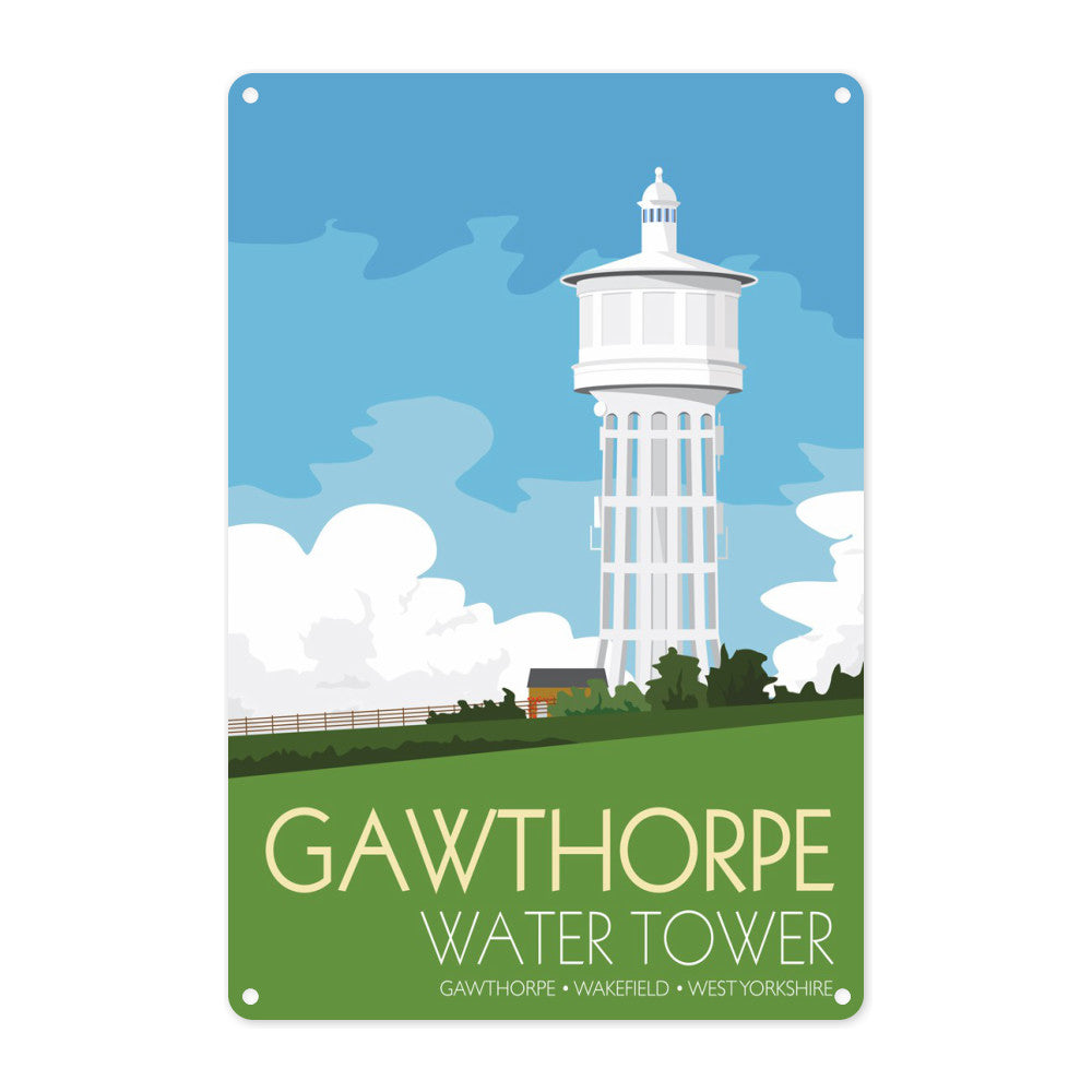 The Gawthorpe Water Tower, Wakefield, Yorkshire Metal Sign