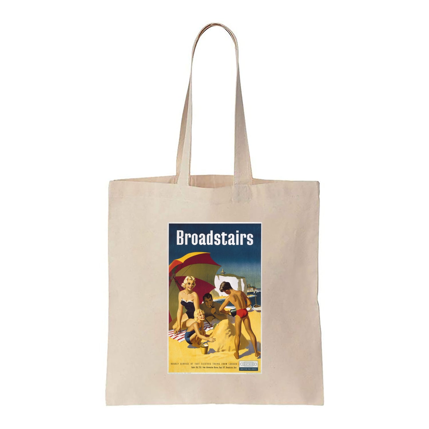 Brodstairs, Family Playing with Sand - Canvas Tote Bag