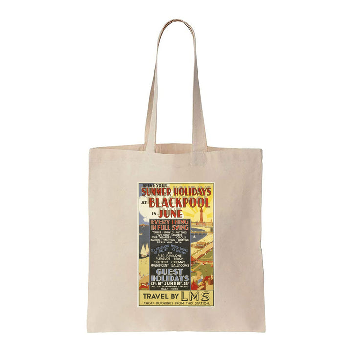 Blackpool in June - Summer Holidays - Canvas Tote Bag