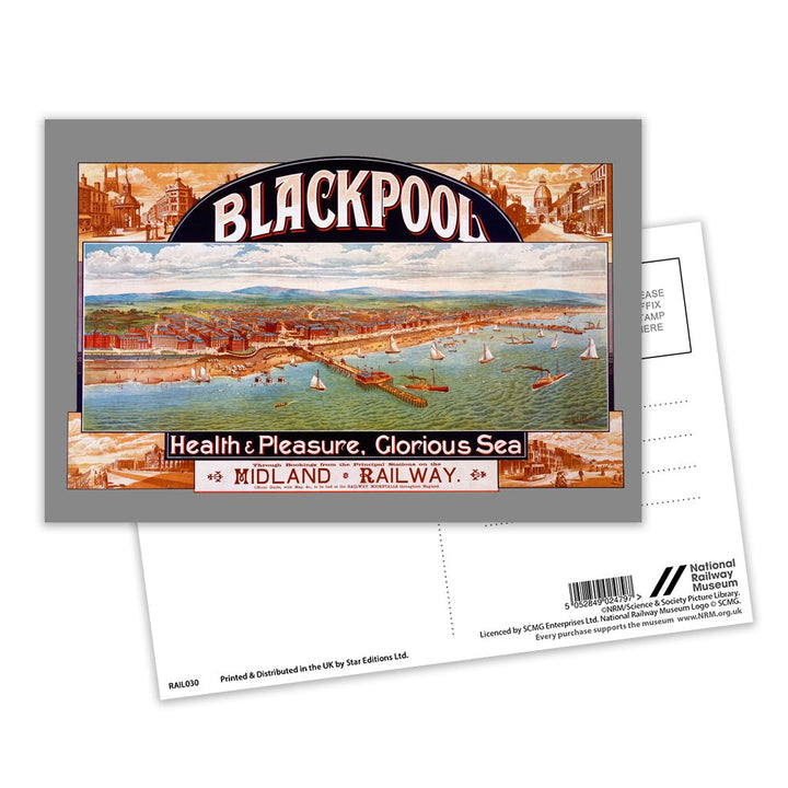 Blackpool Health and Pleasure Postcard Pack of 8