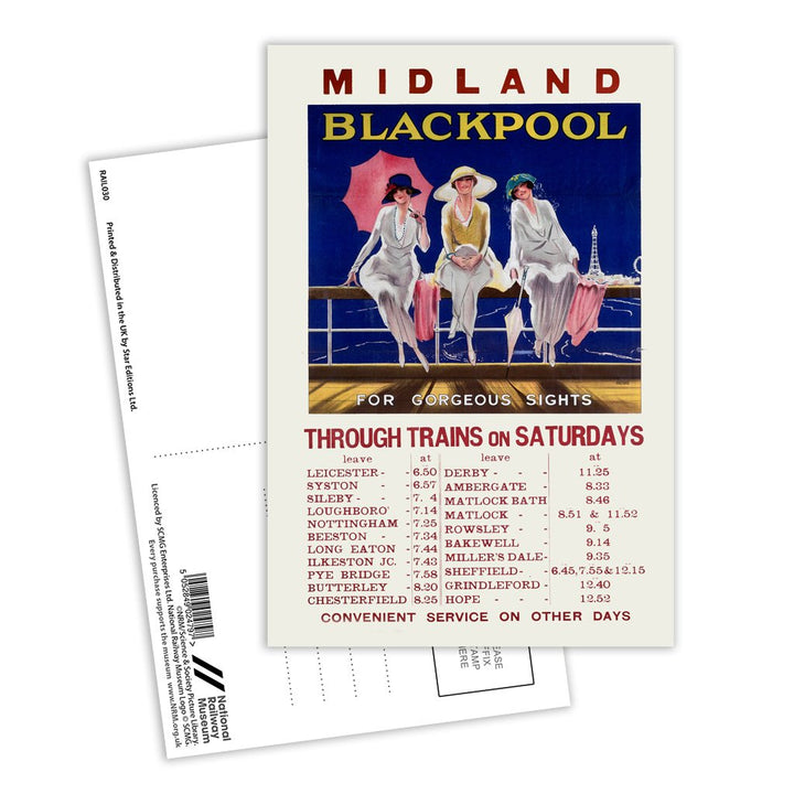 Blackpool - Midlands, Three Ladies Postcard Pack of 8