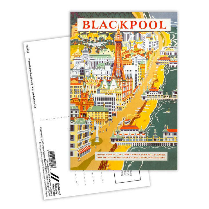 Blackpool from the air Postcard Pack of 8