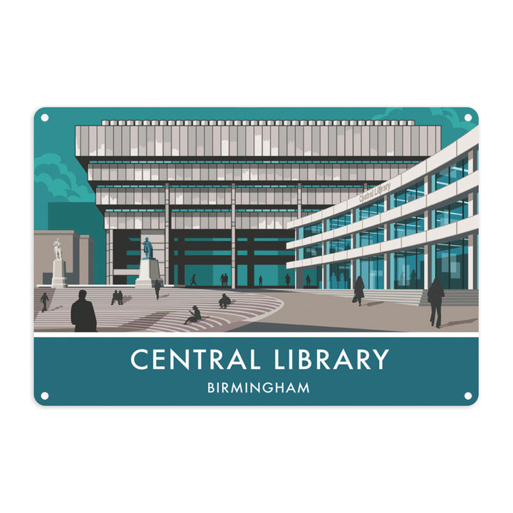 Central Library, Birmingham, West Midlands Metal Sign