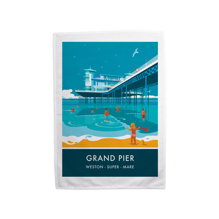 Grand Pier, Weston Super Mare, Somerset Tea Towel