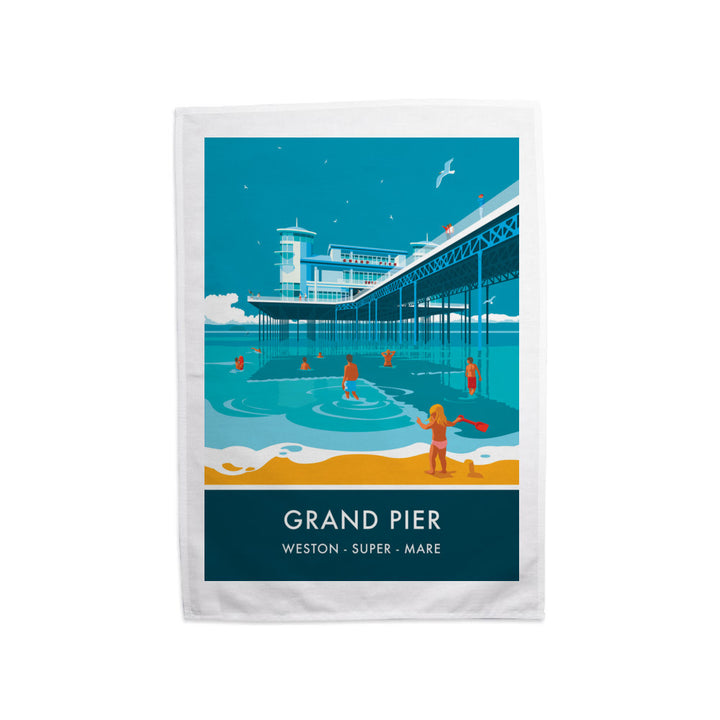 Grand Pier, Weston Super Mare, Somerset Tea Towel