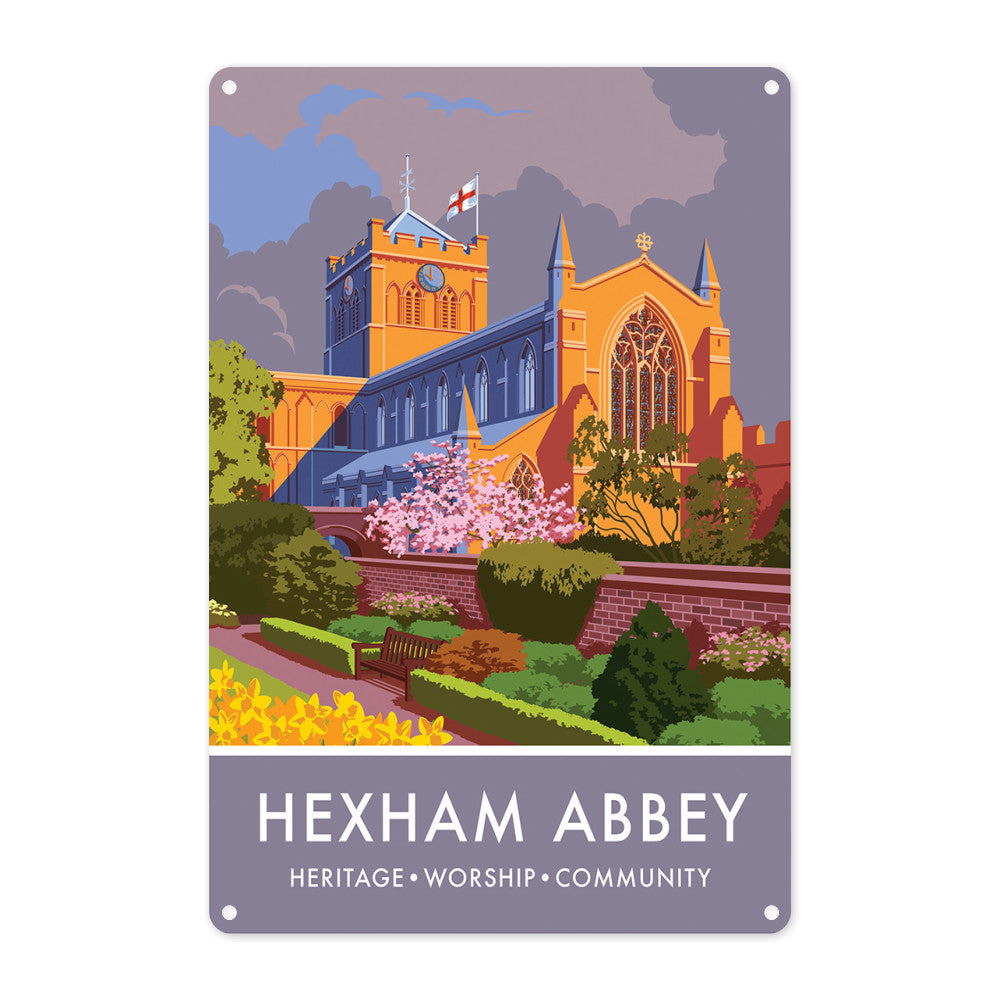 Hexham Abbey, Hexham, Northumberland - Metal Sign – Love Your Location