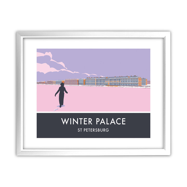 The Winter Palace, St Petersburg, 11x14 Framed Print (White)