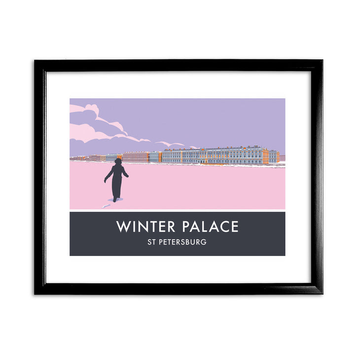 The Winter Palace, St Petersburg, 11x14 Framed Print (Black)