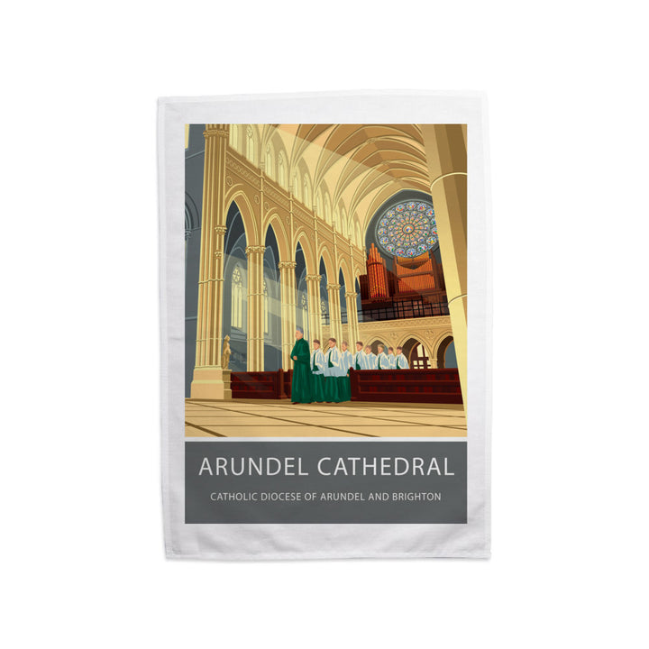 Arundel Cathedral, Arundel, Sussex Tea Towel