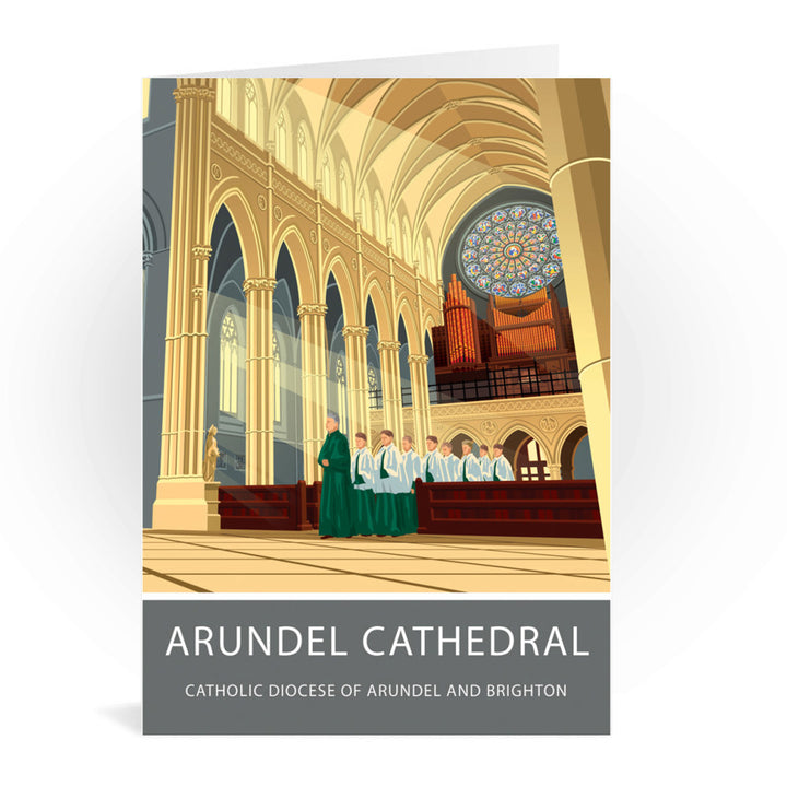 Arundel Cathedral, Arundel, Sussex Greeting Card 7x5