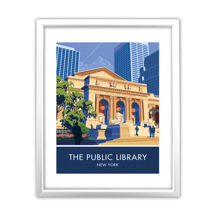 The Public Library, New York 11x14 Framed Print (White)