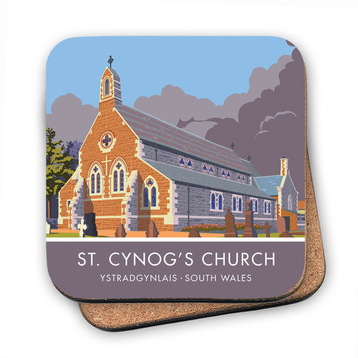 St Cynogs Church, Wales MDF Coaster