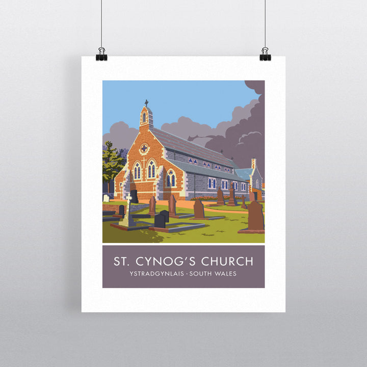 St Cynogs Church, Wales 90x120cm Fine Art Print
