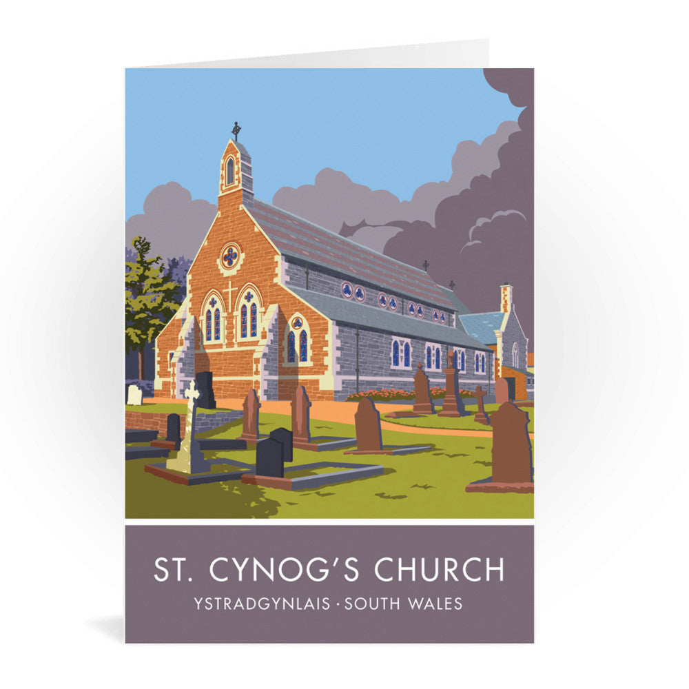 St Cynogs Church, Wales Greeting Card 7x5