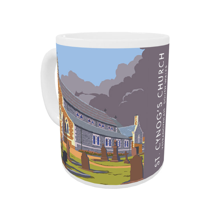 St Cynogs Church, Wales Coloured Insert Mug