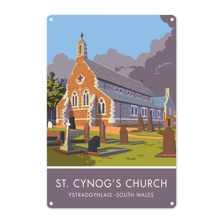 St Cynogs Church, Wales Metal Sign