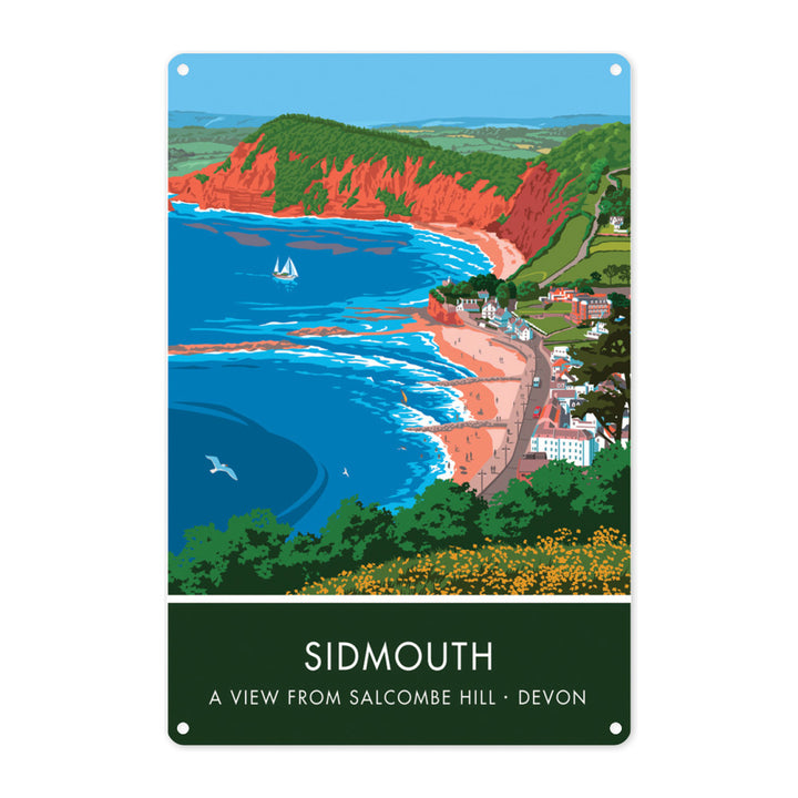 Salcombe Hill, Sidmouth, Devon Metal Sign