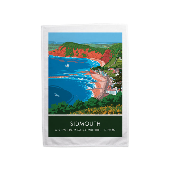 Salcombe Hill, Sidmouth, Devon Tea Towel