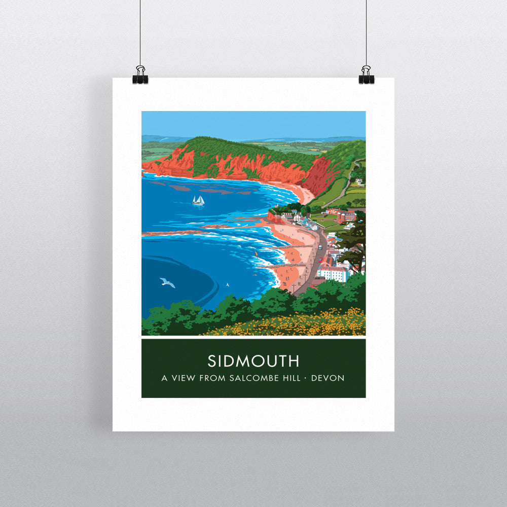 Salcombe Hill, Sidmouth, Devon - Art Print