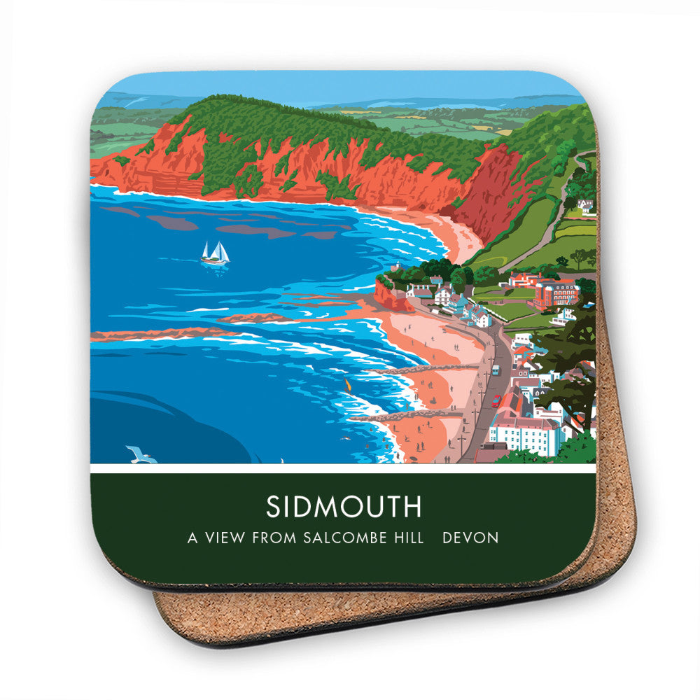 Salcombe Hill, Sidmouth, Devon MDF Coaster