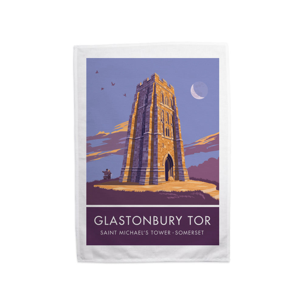 Glastonbury Tor, Glastonbury, Somerset Tea Towel