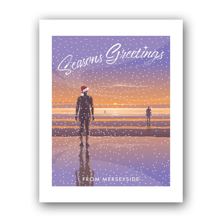 Seasons Greetings from Crosby Beach Art Print