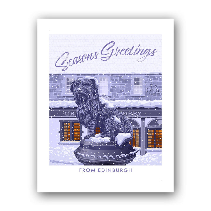 Seasons Greetings from Edinburgh, Greyfriars Bobby Art Print