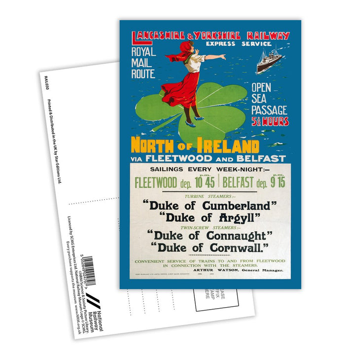 North of Ireland via Fleetwood and Belfast Postcard Pack of 8