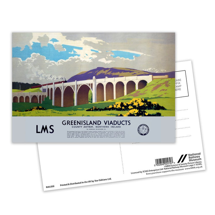 Greenisland Viaducts LMS Postcard Pack of 8