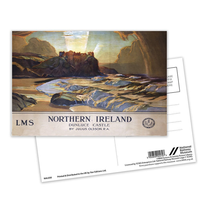 Northern Ireland - Dunluce Castle Postcard Pack of 8