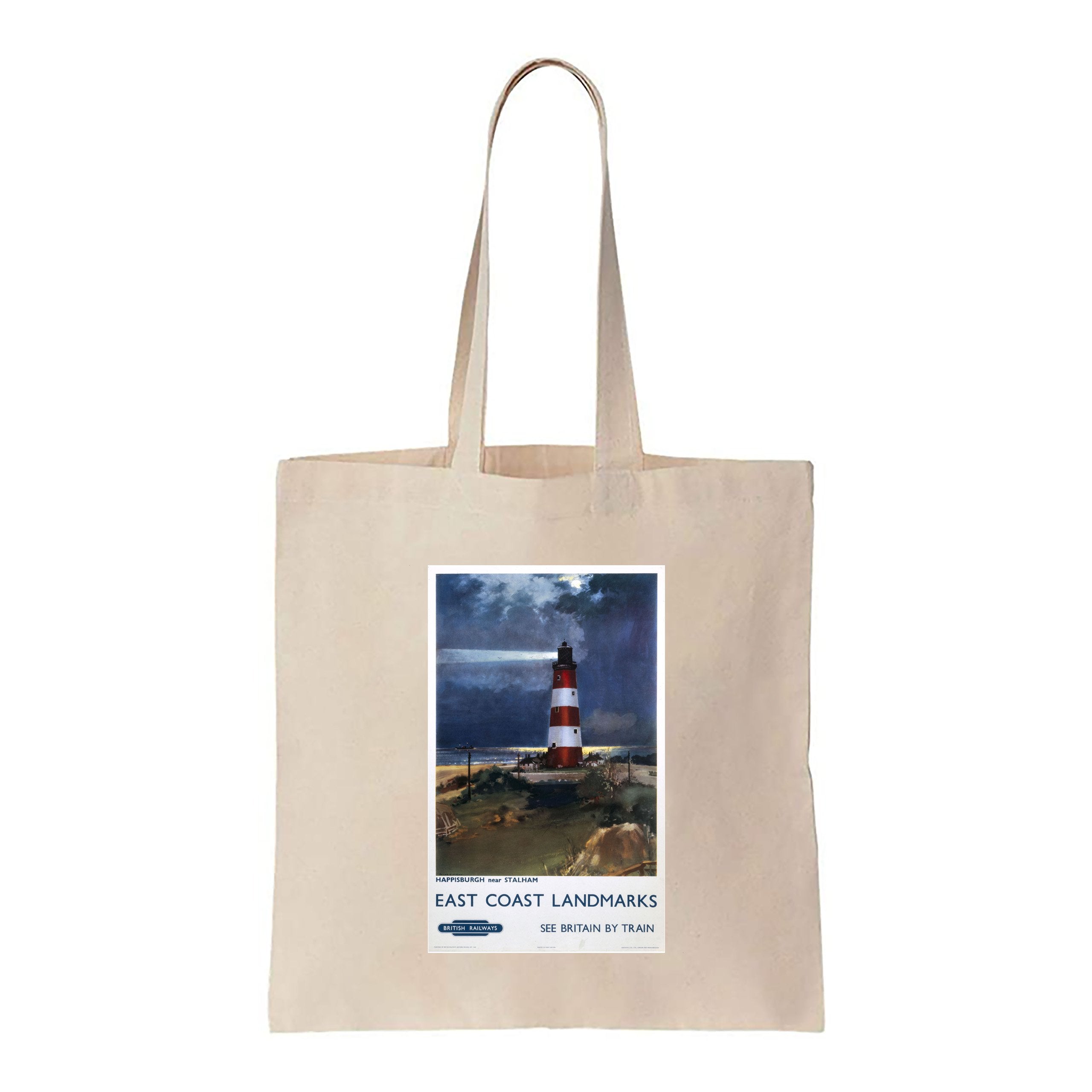 East Coast Landmarks - Happisburgh Lighthouse - Canvas Tote Bag – Love ...