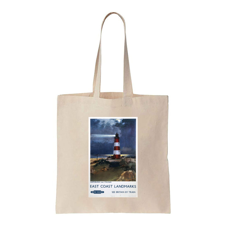 East Coast Landmarks - Happisburgh Lighthouse - Canvas Tote Bag