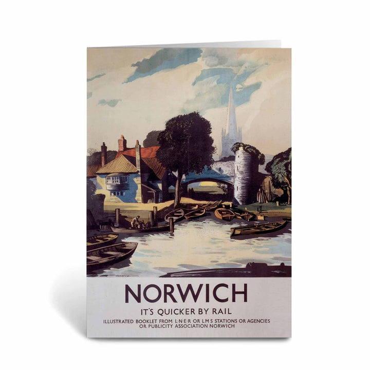 Norwich, It's Quicker By Rail Greeting Card