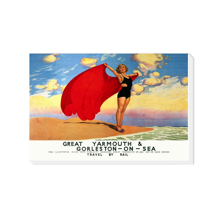 Great Yarmouth Girl with Red Blanket - Canvas