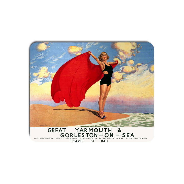 Great Yarmouth Girl with Red Blanket - Mouse Mat