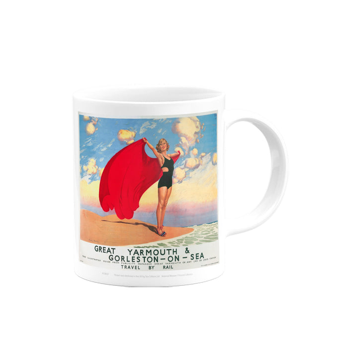 Great Yarmouth Girl with Red Blanket Mug