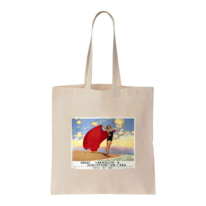 Great Yarmouth Girl with Red Blanket - Canvas Tote Bag