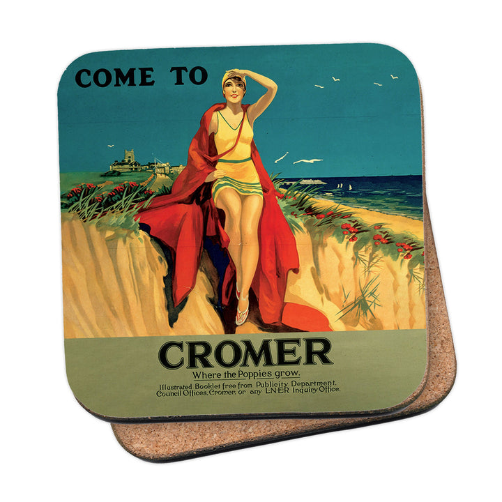 Come to Cromer, Girl with Red Blanket Coaster