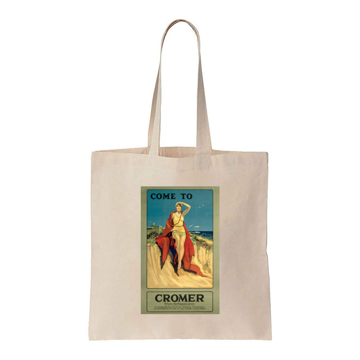 Come to Cromer, Girl with Red Blanket - Canvas Tote Bag