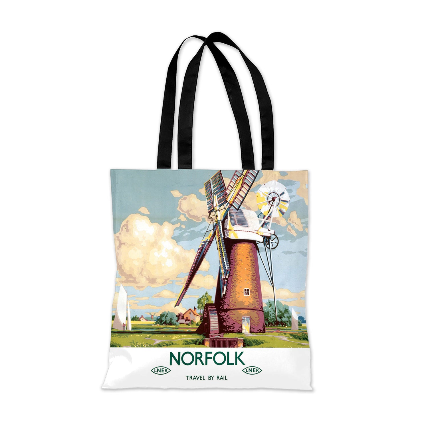 Cromer Girl with Red Material - Edge to Edge Tote Bag