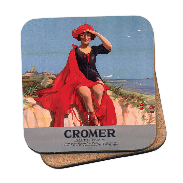 Cromer Girl with Red Shoes Coaster